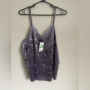 Hippie Rose Velvet Camisole Tank L